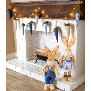 20″ Lighted Standing Bunnies Or Carrot Garland  |  Decorative Accents Decorative Accents Decorative Accents