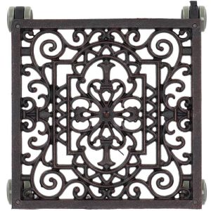 Antique Rust Square Filigree Plant Trolley  |  Planters & Gardening Garden & Outdoors Planters & Gardening