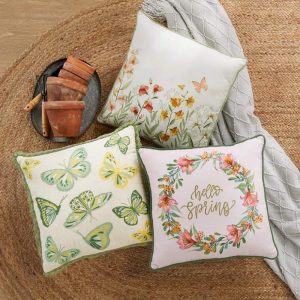 Butterfly Floral Accent Pillows  |  Throws & Accent Pillows Home Decor Throws & Accent Pillows