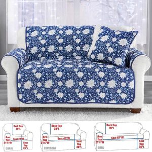 Christmas Blue Floral Accent Pillow Or Furniture Protectors  |  Slipcovers Home Decor Slipcovers