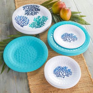 Coastal Melamine Dinnerware Sets  |  Outdoor BBQ & Grill Garden & Outdoors Outdoor BBQ & Grill