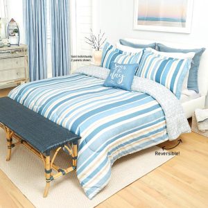 Coastal Stripe Comforter Set  |  Throws & Accent Pillows Home Decor Throws & Accent Pillows