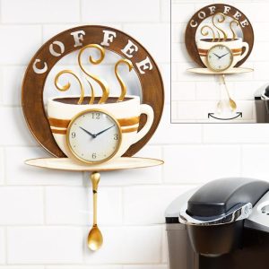 Coffee Or Tea Pendulum Wall Clocks  |  Decorative Accents Decorative Accents Decorative Accents