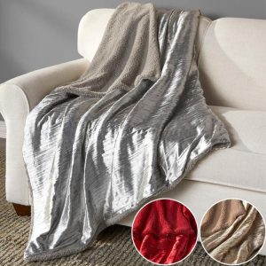 Crushed Velvet Sherpa-Backed Throws  |  Throws & Accent Pillows Home Decor Throws & Accent Pillows