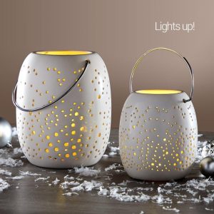 Frosted Snowflake Lanterns  |  Lighting & Lamps Home Decor Lighting & Lamps