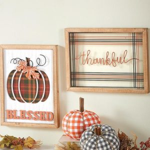 Harvest Plaid Accent Wall Decor  |  Wall Art & Frames Home Decor Wall Art & Frames