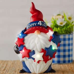 Lighted Color-Changing Americana Gnome  |  Decorative Accents Decorative Accents Decorative Accents