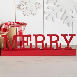 Merry Tabletop Sign  |  Decorative Accents Decorative Accents Decorative Accents