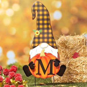 Monogram Fall Gnome Stakes  |  Garden Accents Garden & Outdoors Garden Accents