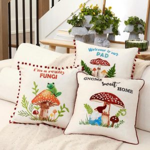 Mushroom Garden Accent Pillows  |  Throws & Accent Pillows Home Decor Throws & Accent Pillows