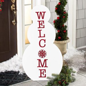 Outdoor Welcome Snowman Porch Leaner  |  Outdoor Decor Garden & Outdoors Outdoor Decor