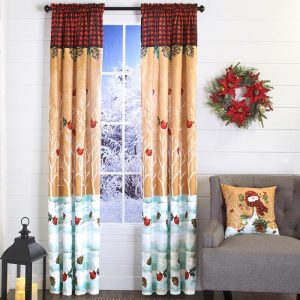 Plaid Snowman Window Panels Or Accent Pillow  |  Curtains & Window Coverings Curtains & Window Coverings Curtains & Window Coverings