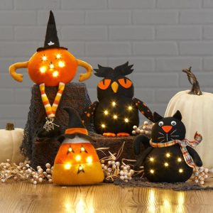 Primitive Halloween Stuffed Characters  |  Lighted Decor Home Decor Lighted Decor