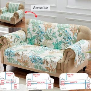 Reversible Atlantis Jade Furniture Protectors  |  Slipcovers Home Decor Slipcovers