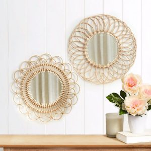 Round Natural Rattan Mirror  |  Decorative Accents Decorative Accents Decorative Accents