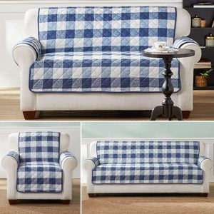 Sargasso Sea Buffalo Plaid Furniture Covers  |  Slipcovers Home Decor Slipcovers