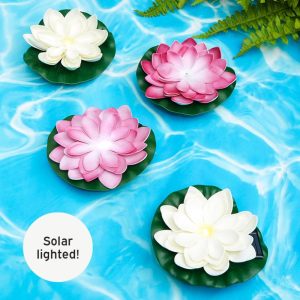 Set Of 2 Solar Floating Flower Lights  |  Garden Accents Garden & Outdoors Garden Accents