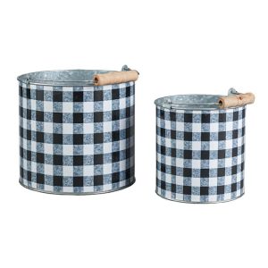 Sets Of 2 Buffalo Check Planters  |  Planters & Gardening Garden & Outdoors Planters & Gardening