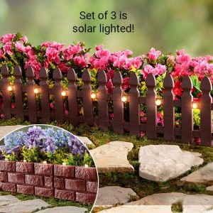 Sets Of 3 Decorative Solar Fence Panels  |  Solar & Outdoor Lighting Garden & Outdoors Solar & Outdoor Lighting