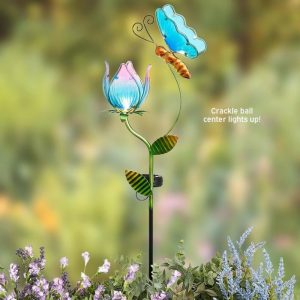 Solar Butterfly And Flower Garden Stake  |  Garden Accents Garden & Outdoors Garden Accents