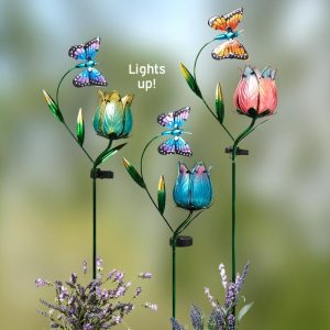 Solar Butterfly Flower Stake  |  Garden Accents Garden & Outdoors Garden Accents