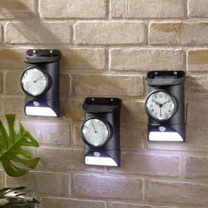 Solar Clock, Hygrometer Or Thermometer  |  Solar & Outdoor Lighting Garden & Outdoors Solar & Outdoor Lighting