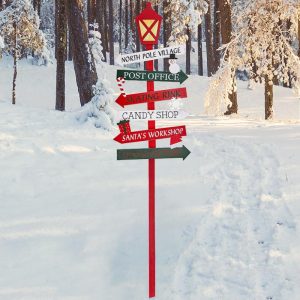 Solar Lighted Holiday Themed Trail Sign  |  Garden Accents Garden & Outdoors Garden Accents