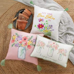 Springtime Floral Bouquet Accent Pillows  |  Throws & Accent Pillows Home Decor Throws & Accent Pillows