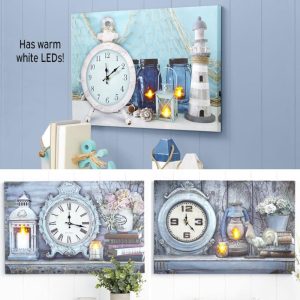 Themed Lighted Wall Clocks  |  Wall Art & Frames Home Decor Wall Art & Frames