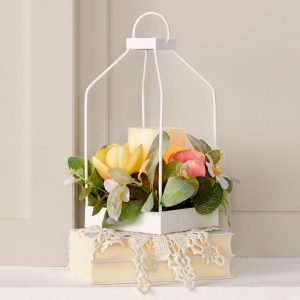 Tulip And Daffodil Metal Lantern  |  Candles & Candleholders Candles & Candleholders Candles & Candleholders