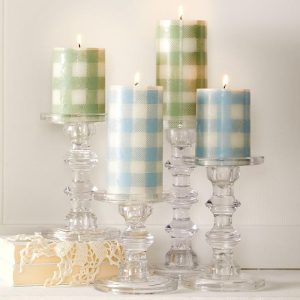 Unscented Plaid Pillar Candles  |  Candles & Candleholders Candles & Candleholders Candles & Candleholders