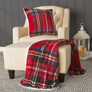 Coleman® Tartan Plaid Plush Sherpa Throw Or Pillow  |  Throws & Accent Pillows Home Decor Throws & Accent Pillows