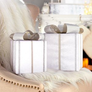 Metallic White Presents  |  Decorative Accents Decorative Accents Decorative Accents