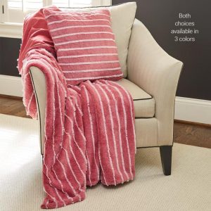 Striped Faux Fur Throws Or Accent Pillows  |  Throws & Accent Pillows Home Decor Throws & Accent Pillows